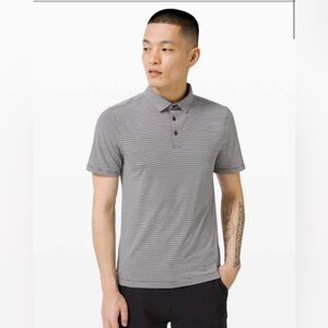 Lululemon Evolution Polo Tonka Stripe Obsidian Vapor size Large